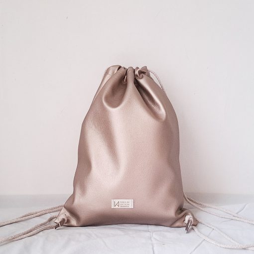 Zsuzsi beige gym bag